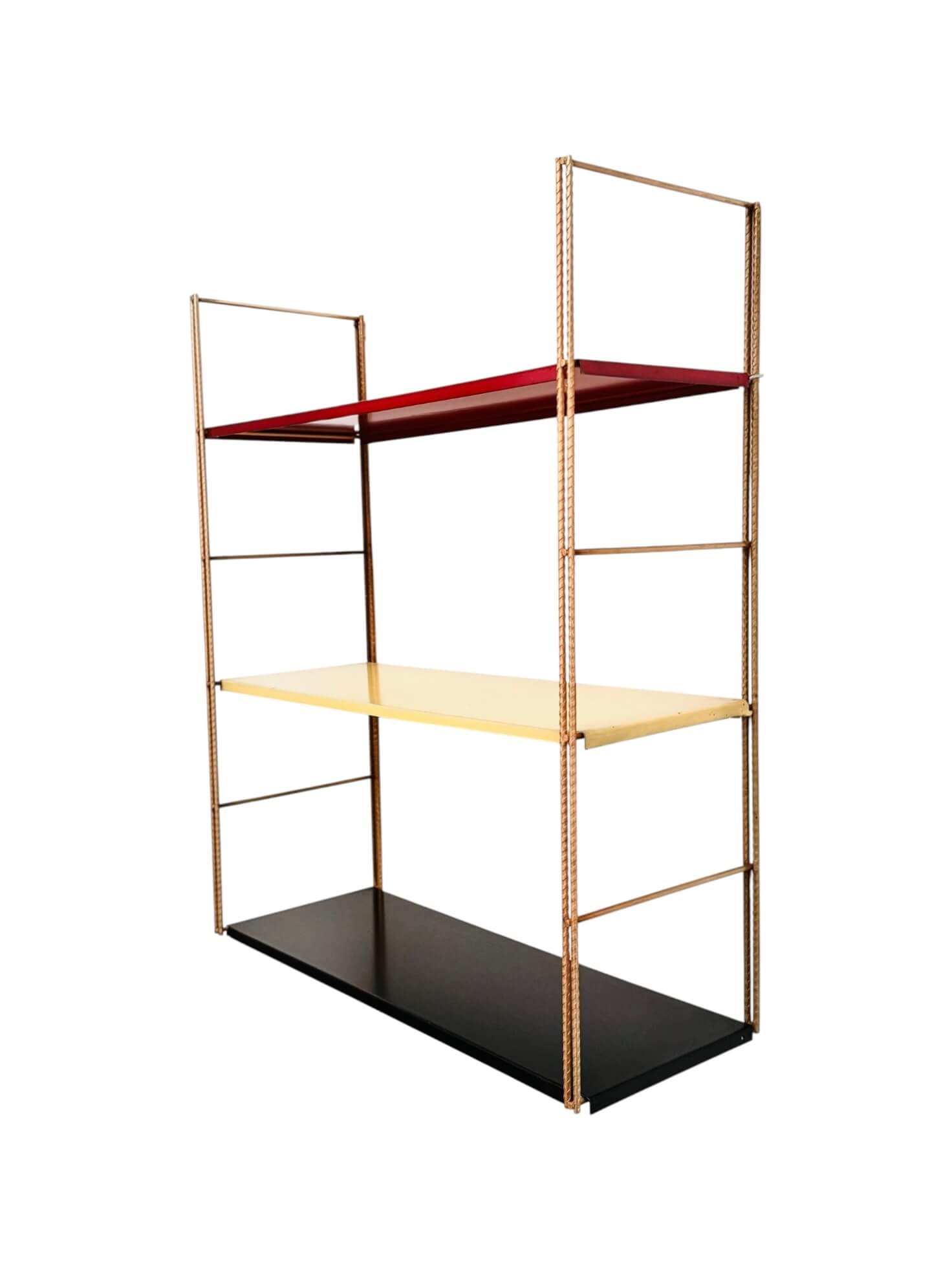 Vintage metal string shelf, around 1960.