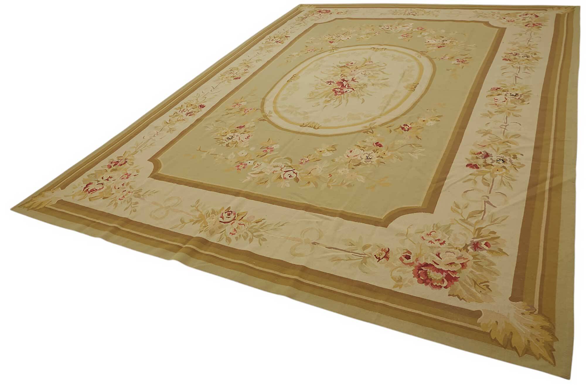 Handmade European Vintage Aubusson Kilim 299 cm x 422 cm