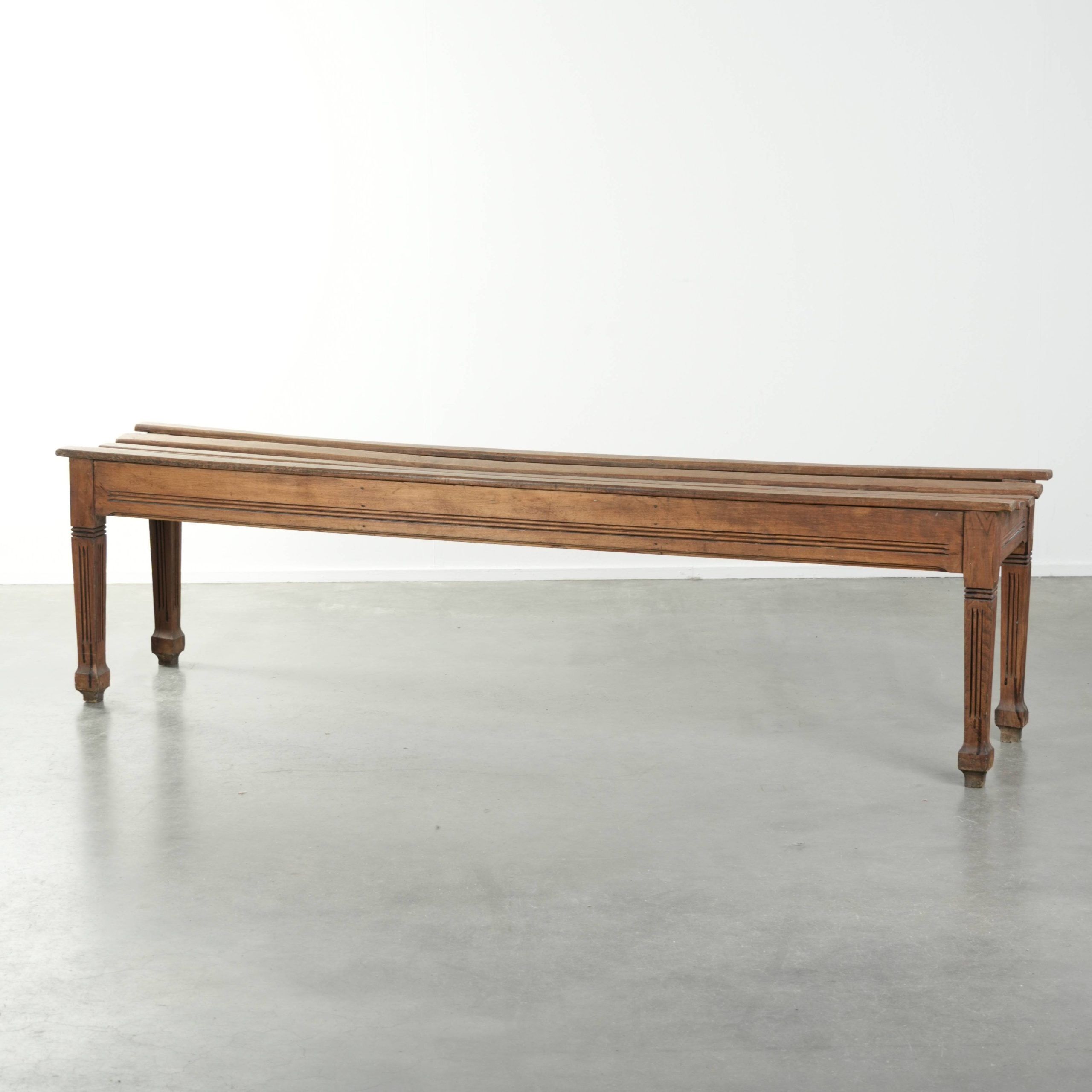 Antique French oak hallway bench/dining table bench from the 19th century