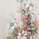 Tableau Aquarelle "Fleurs d'Eglantines" signé vers 1900 papier Vidalon