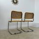 Lot of 2 identical caned chairs Cesca B32 design Marcel Breuer 1970 Made in Italy vintage
