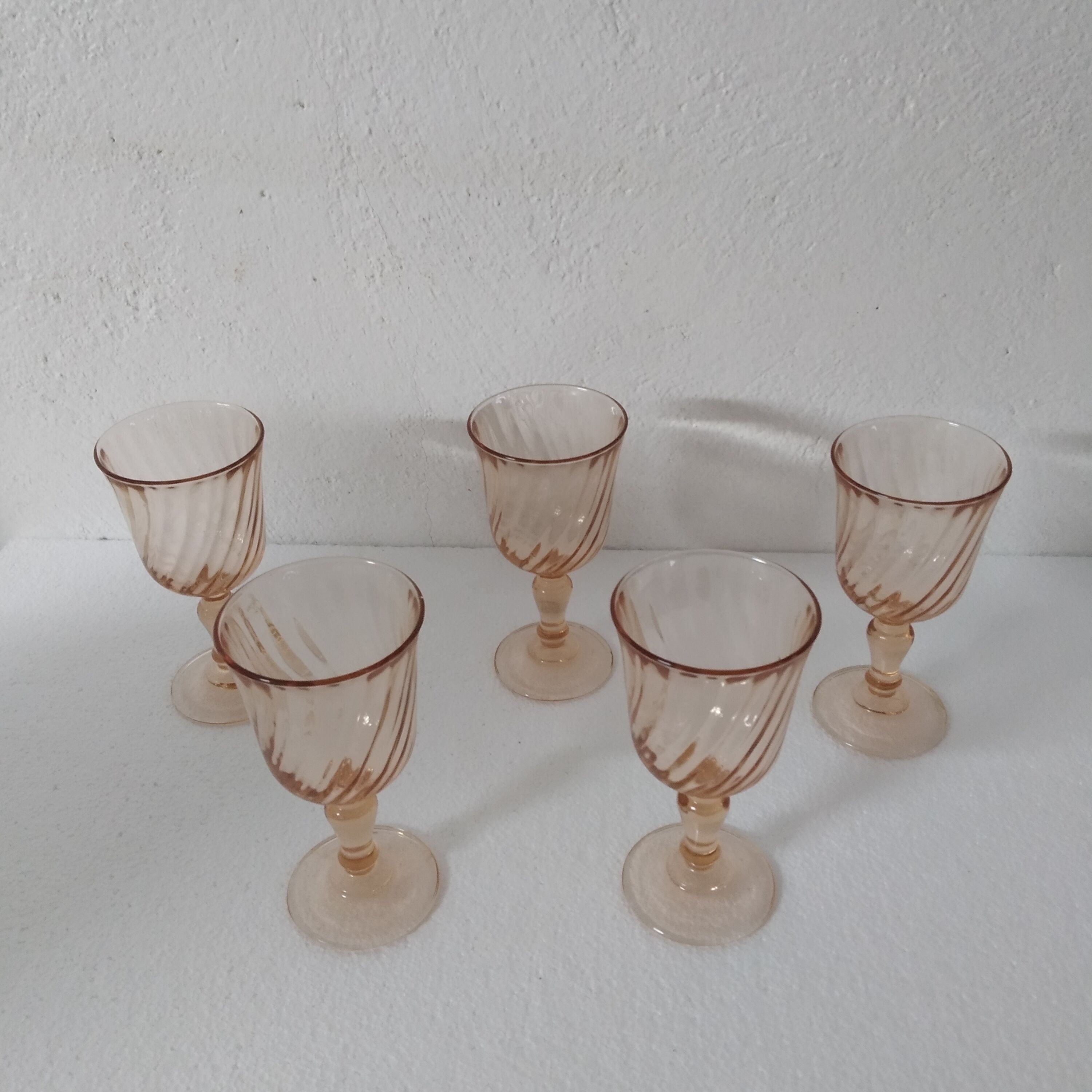 Set of five rosaline glasses