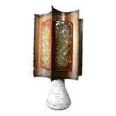 Brutalist design lamp in ceramic and metal - Accolay