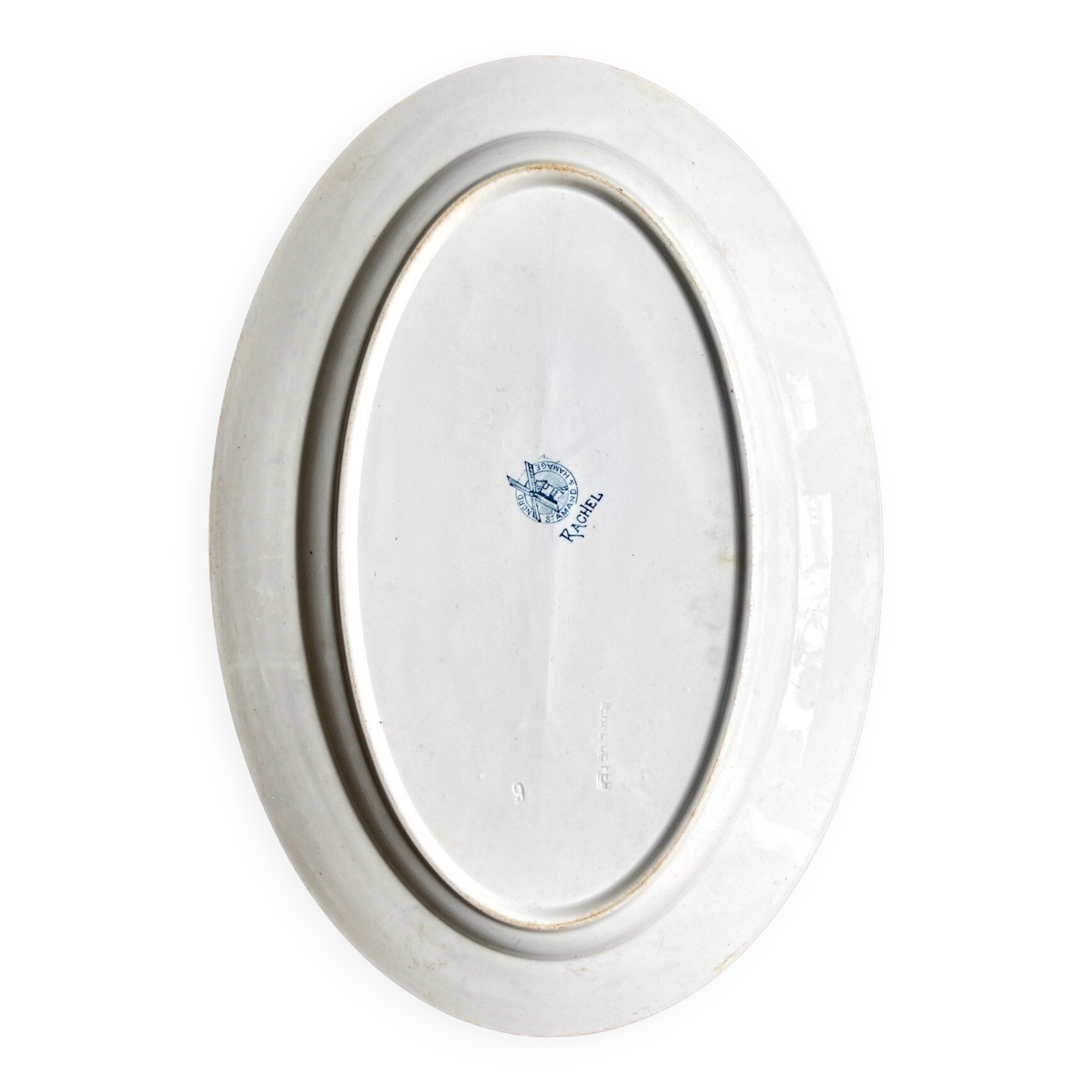 Plat ovale St Amand & Hamage en terre de fer, service "Rachel"