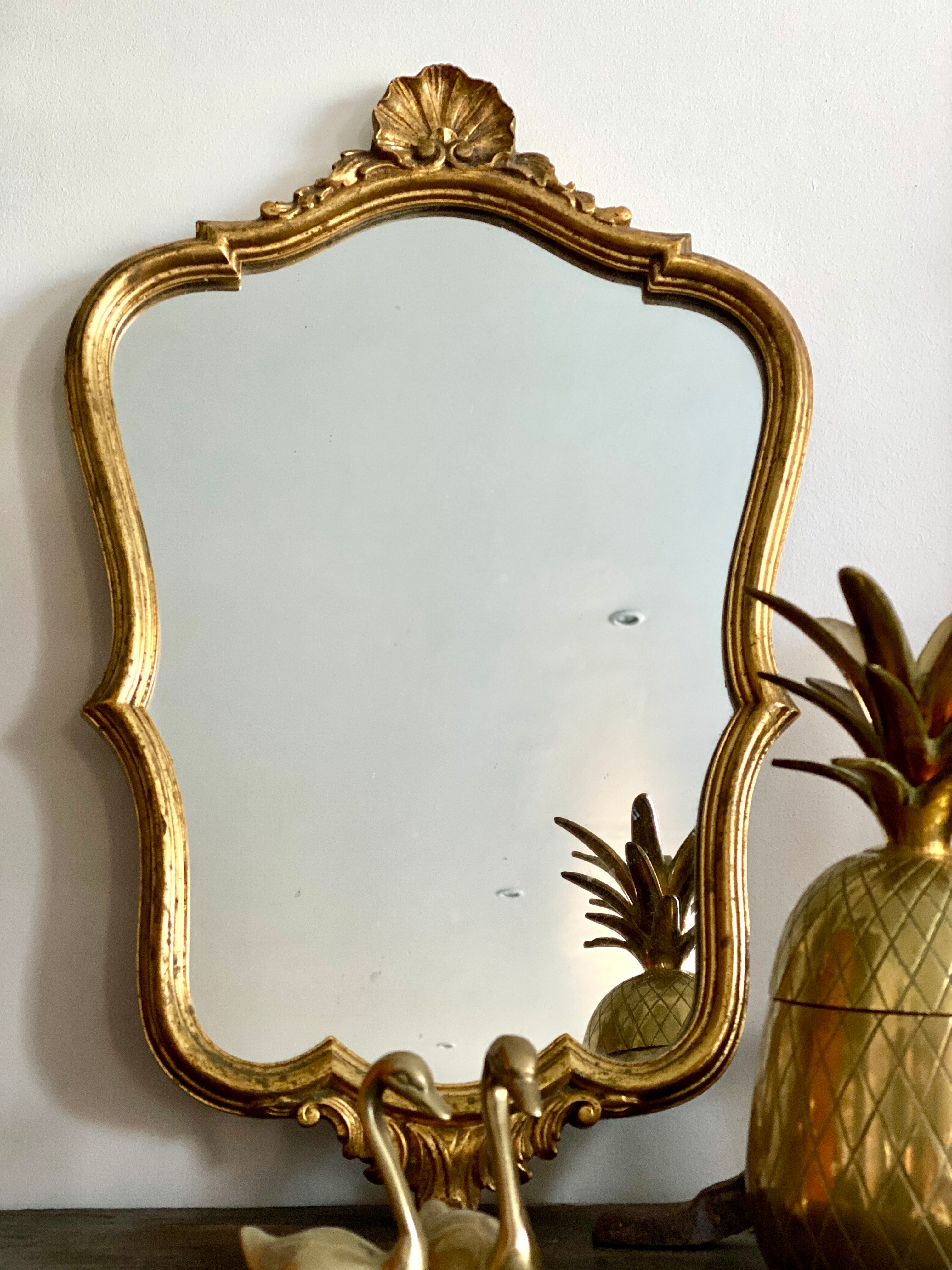 Old rocaille gilded mirror