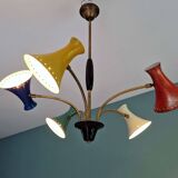 Diabolo articulated chandelier, Italian design, 1950s-60s