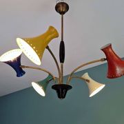 Diabolo articulated chandelier, Italian design, 1950s-60s