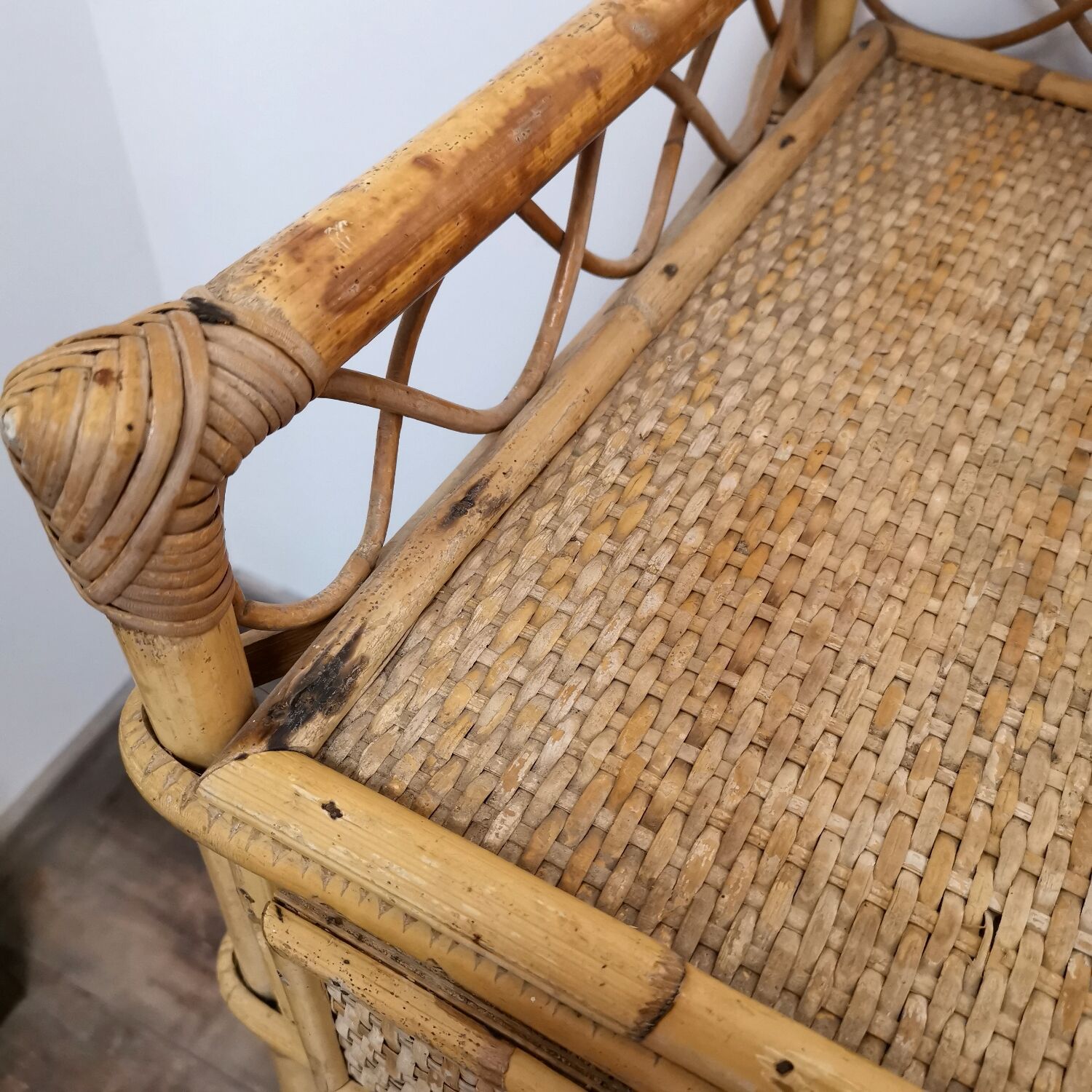 Vintage rattan dressing table