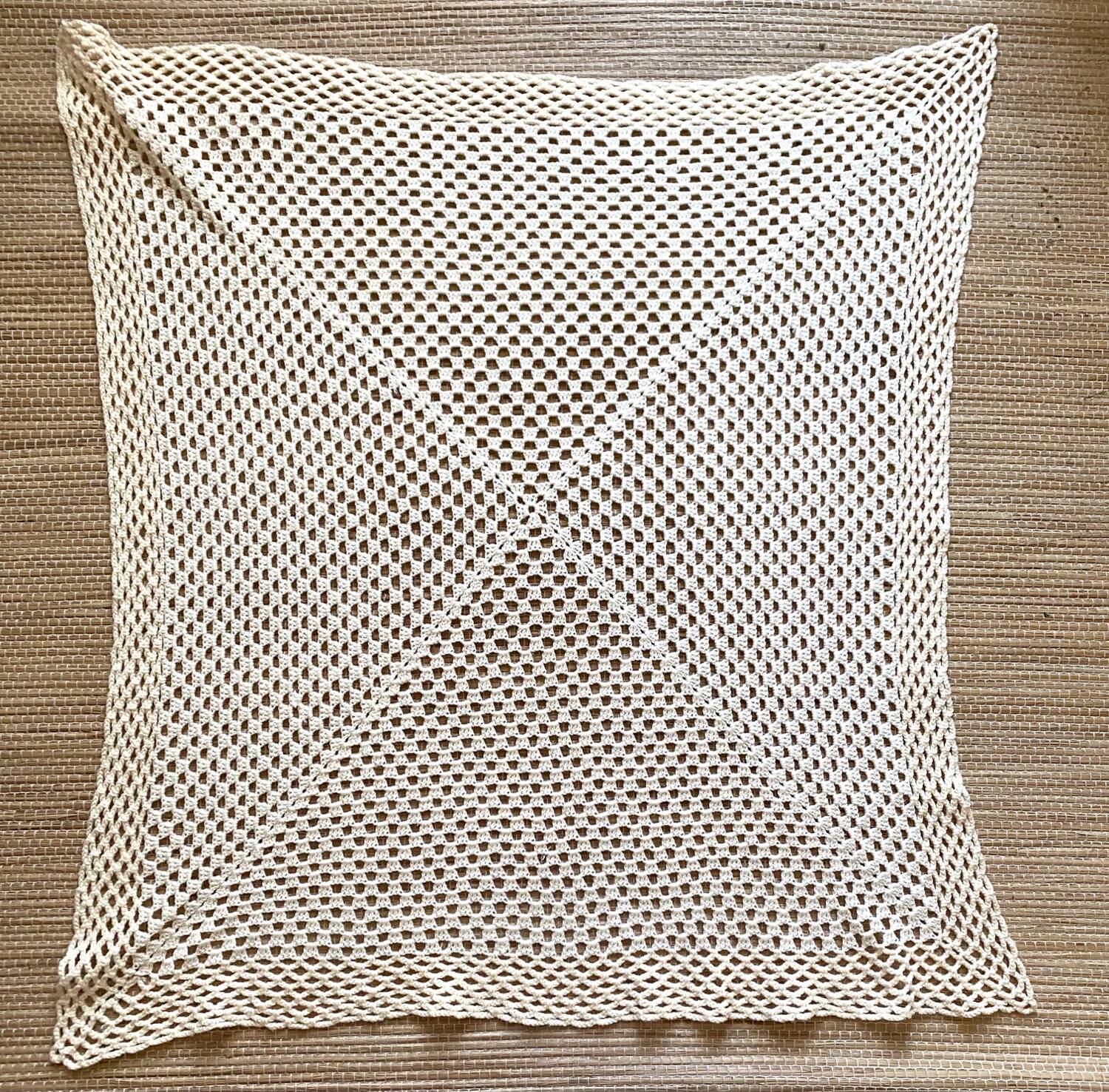 Crochet plaid blanket 125x130