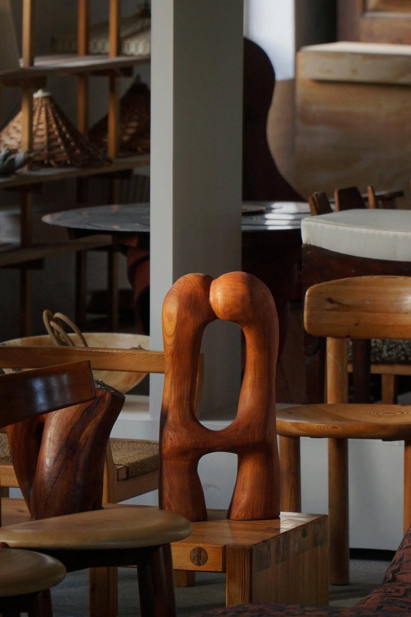 Decorative wooden sculpture "Love" by Ole Wettergren, Denmark, 2000s