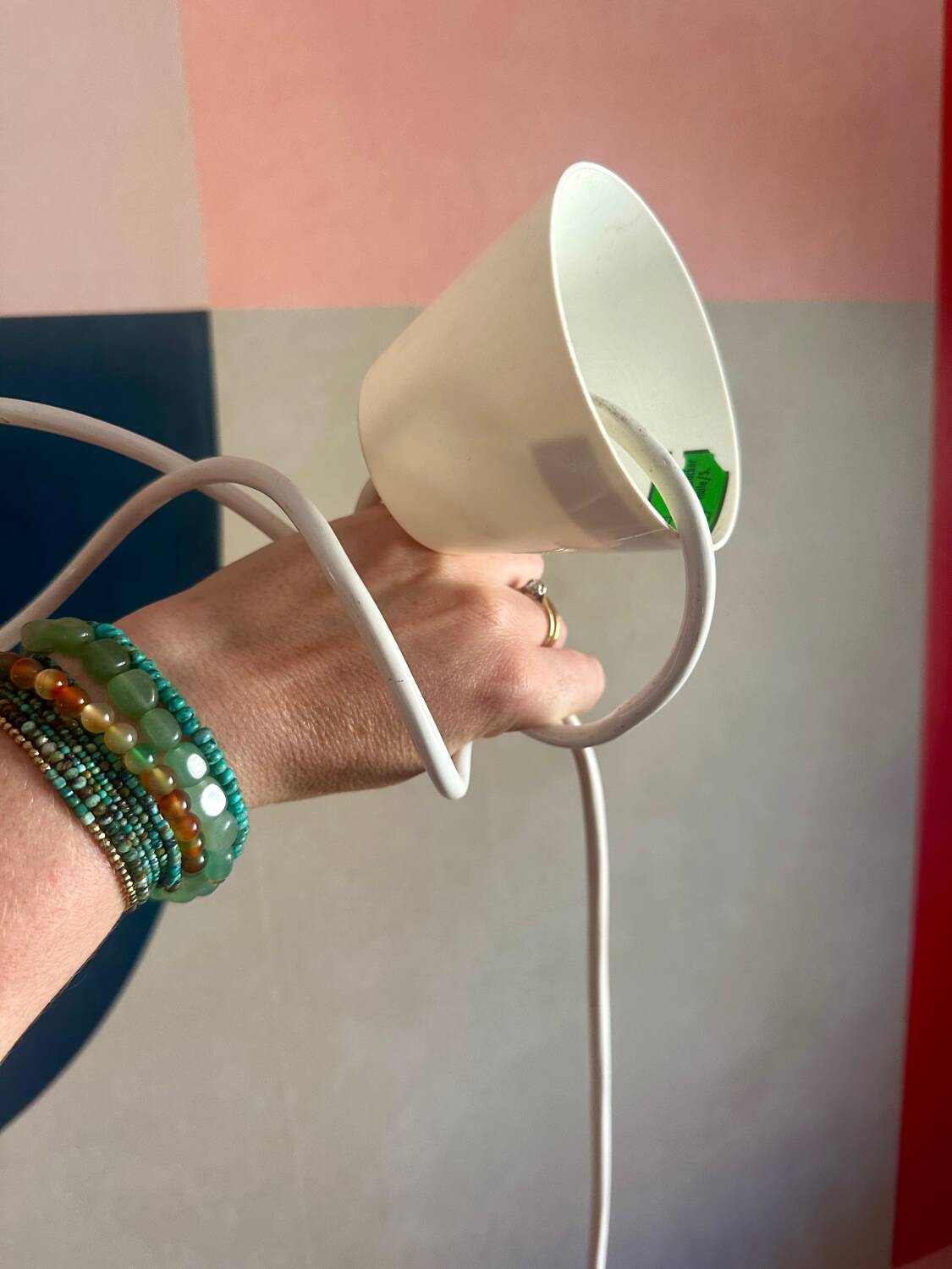 Vintage 70s red ball chandelier