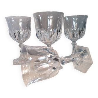 4 Chaumont model wine glasses by Cristal d'Arques, Paris