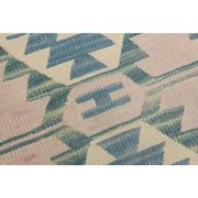 1970s Vintage Turkish Oushak Handmade Wool Cotton Pink Runner Rug 93x176