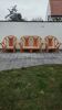 Set of 2 rattan armchairs with a bench.