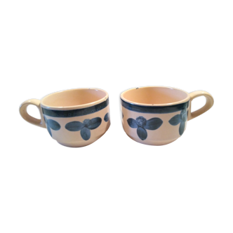 Pair of vintage sandstone cups