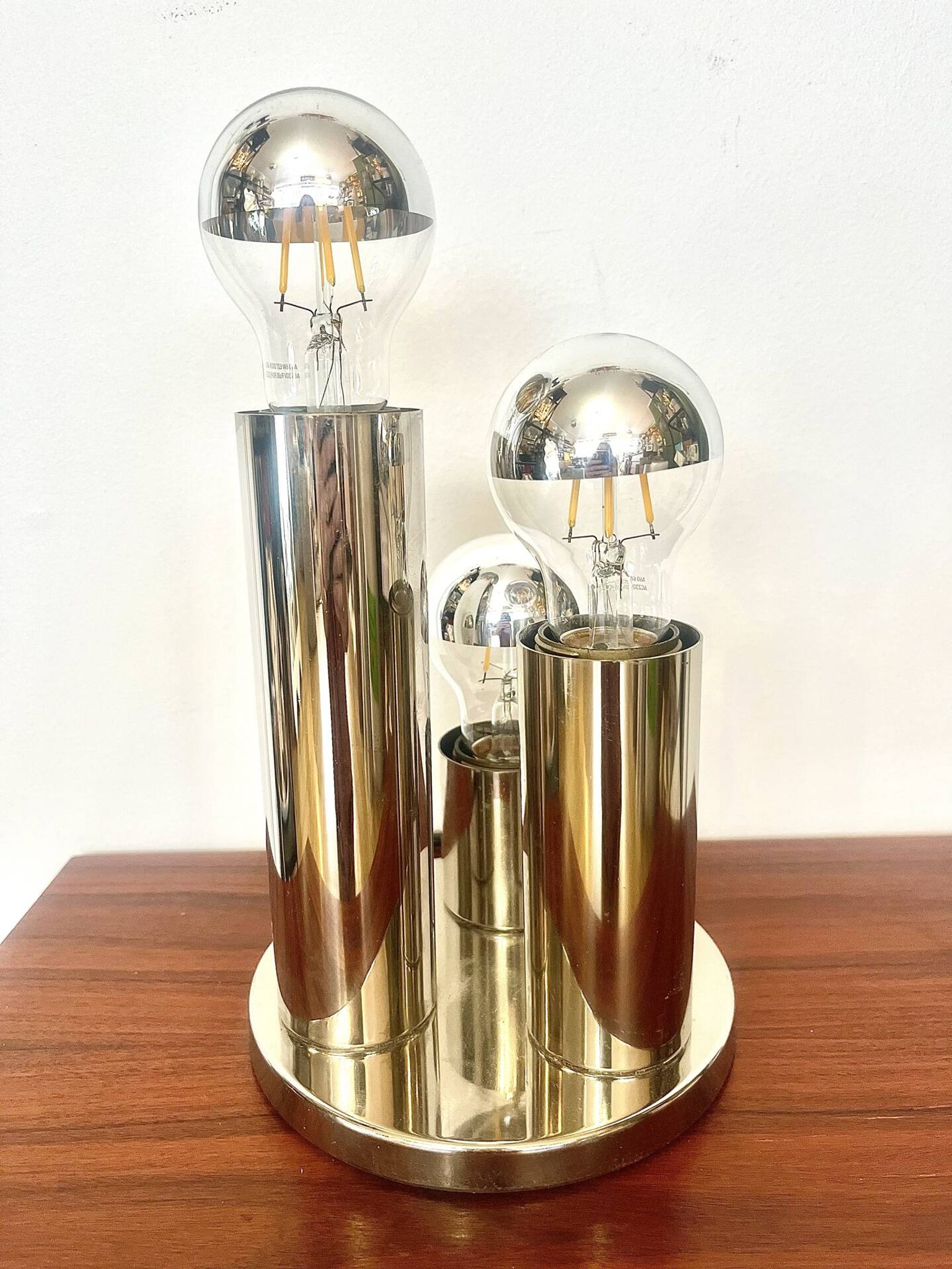 Space Age chrome table lamp – Attributed to Gaetano Sciolari for B