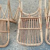 4 sixties bamboo chairs