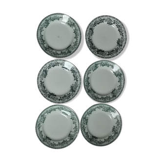 Set of 6 flat plates in iron earth Guadeloupe Saint Amand