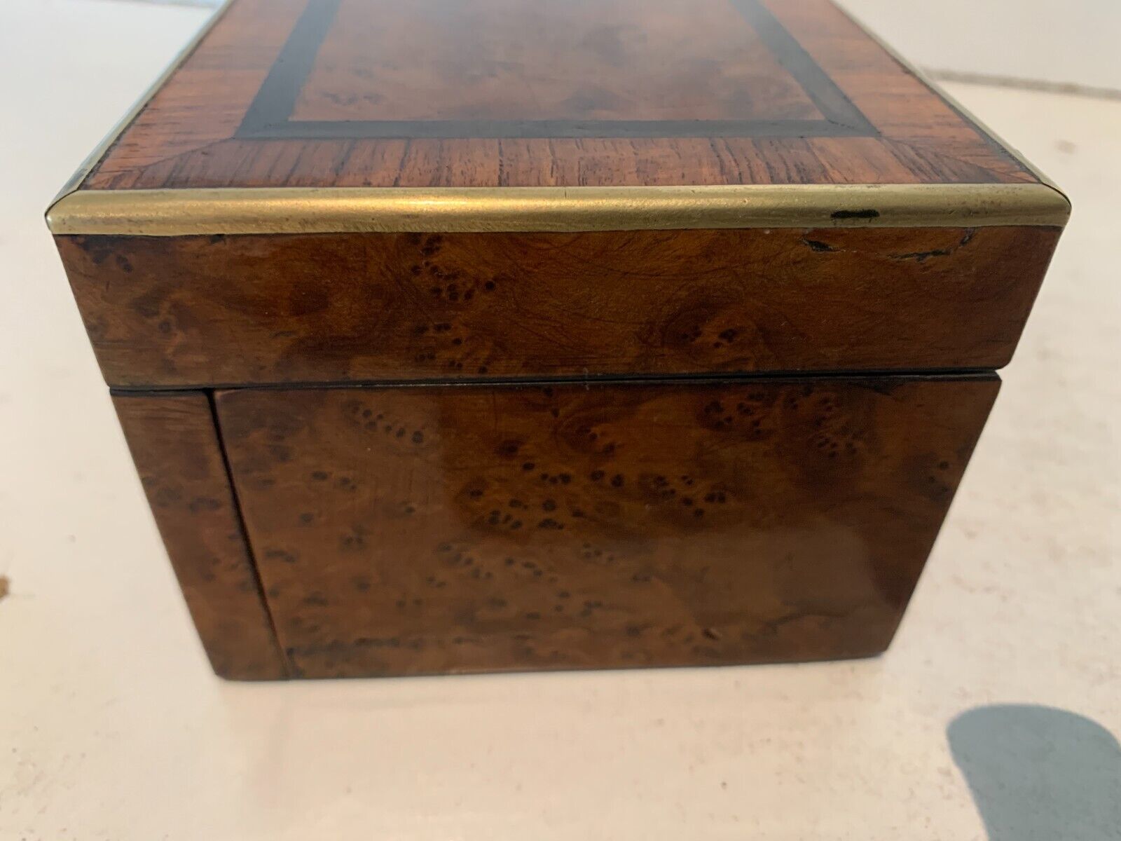 Blackened wooden glove box Napoleon III marquetry Boulle XIX century