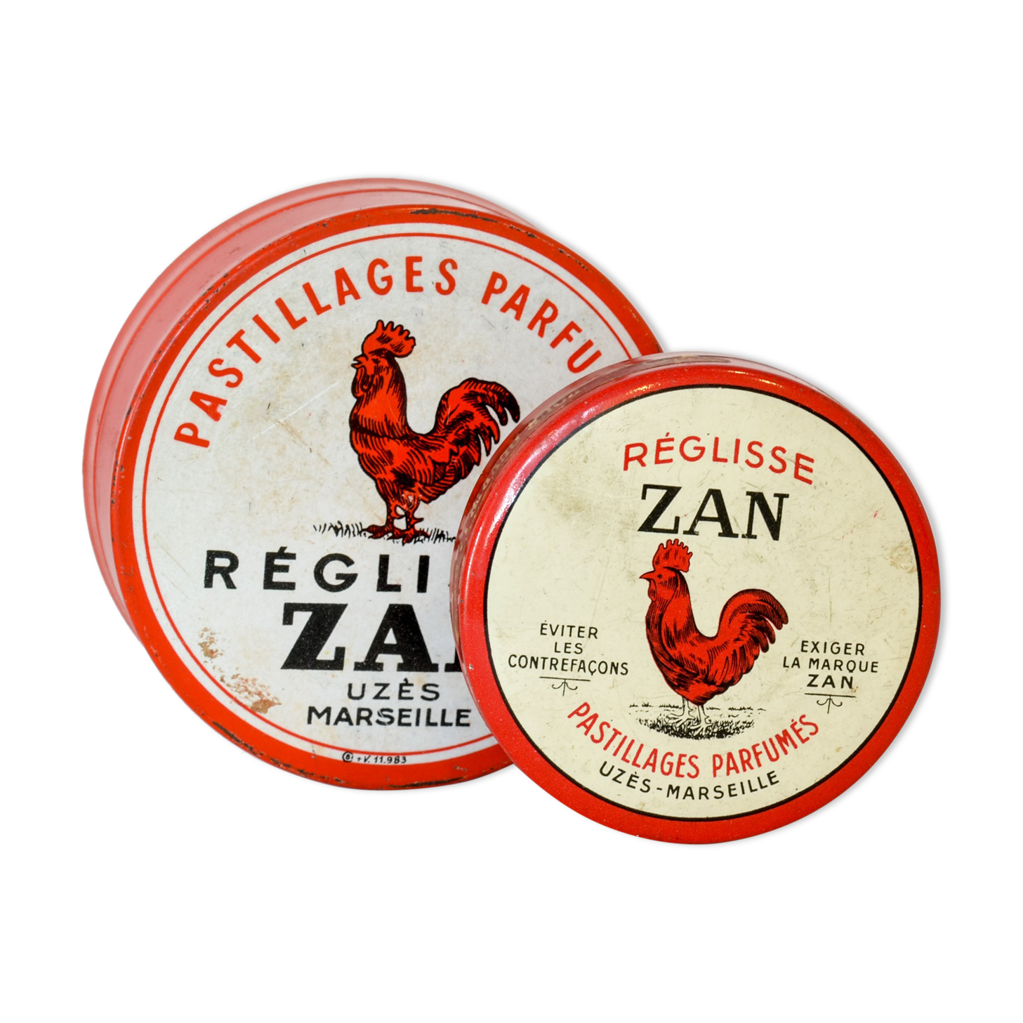 Set of old boxes in painted tole