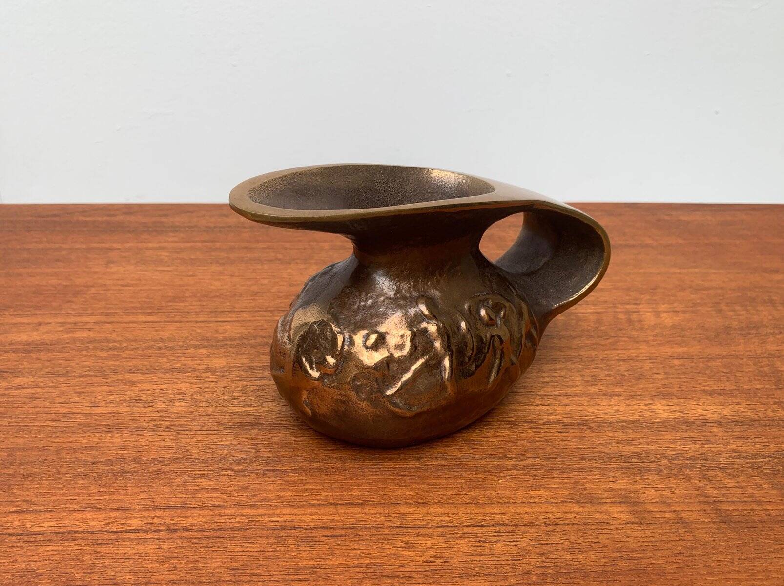 Brutalist Vintage German Bronze Decorative Carafe by Gilde