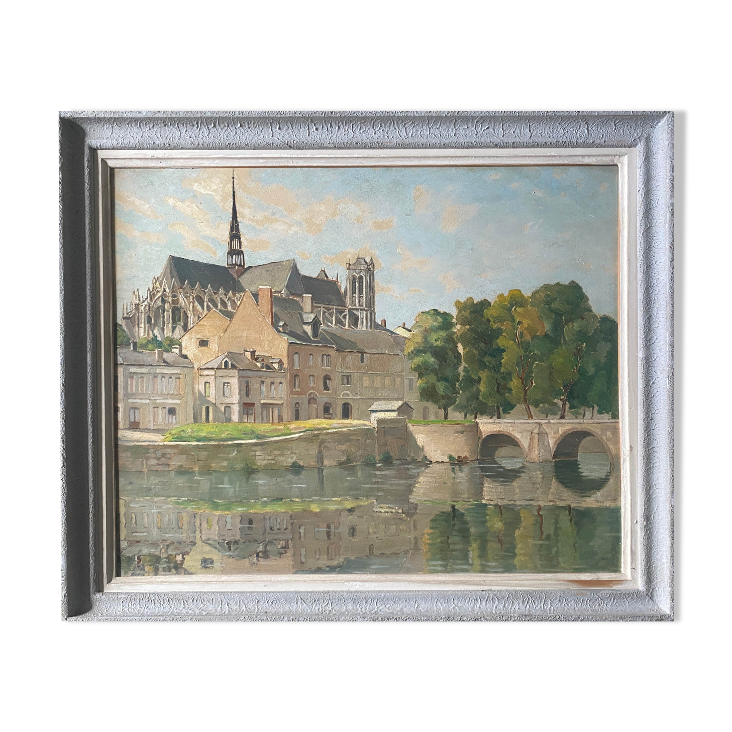 HSP painting "Amiens Cathedral from the bridge of the Cange" (Somme)
