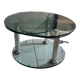 Vintage 80s 3-tier removable tempered glass coffee table