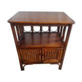 Bedside rattan box cane doors 60s vintage