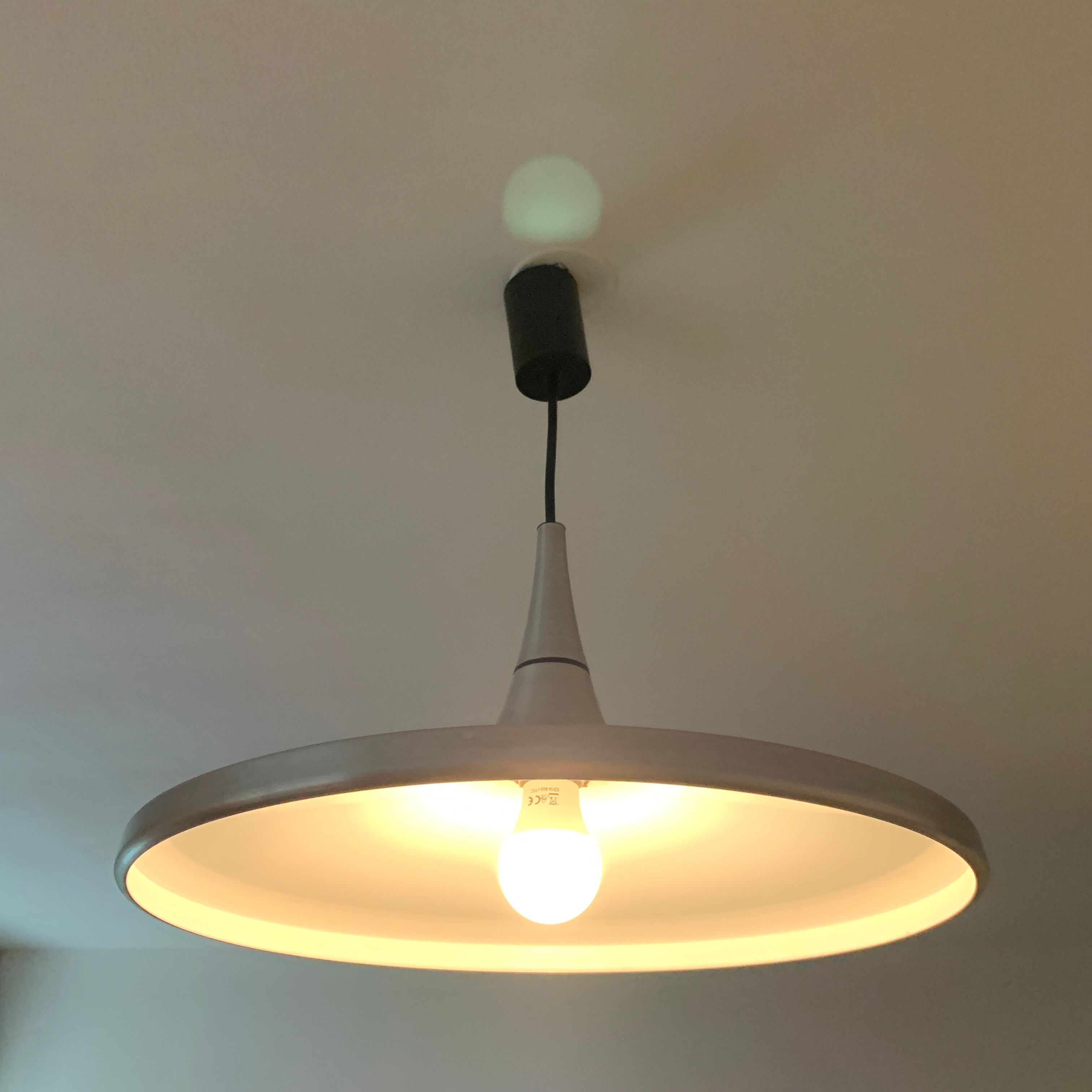 Erco vintage aluminum brushed scandinavian space age style suspension