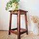 Antique farmhouse stool in solid oak – Rustic Brutalist Look