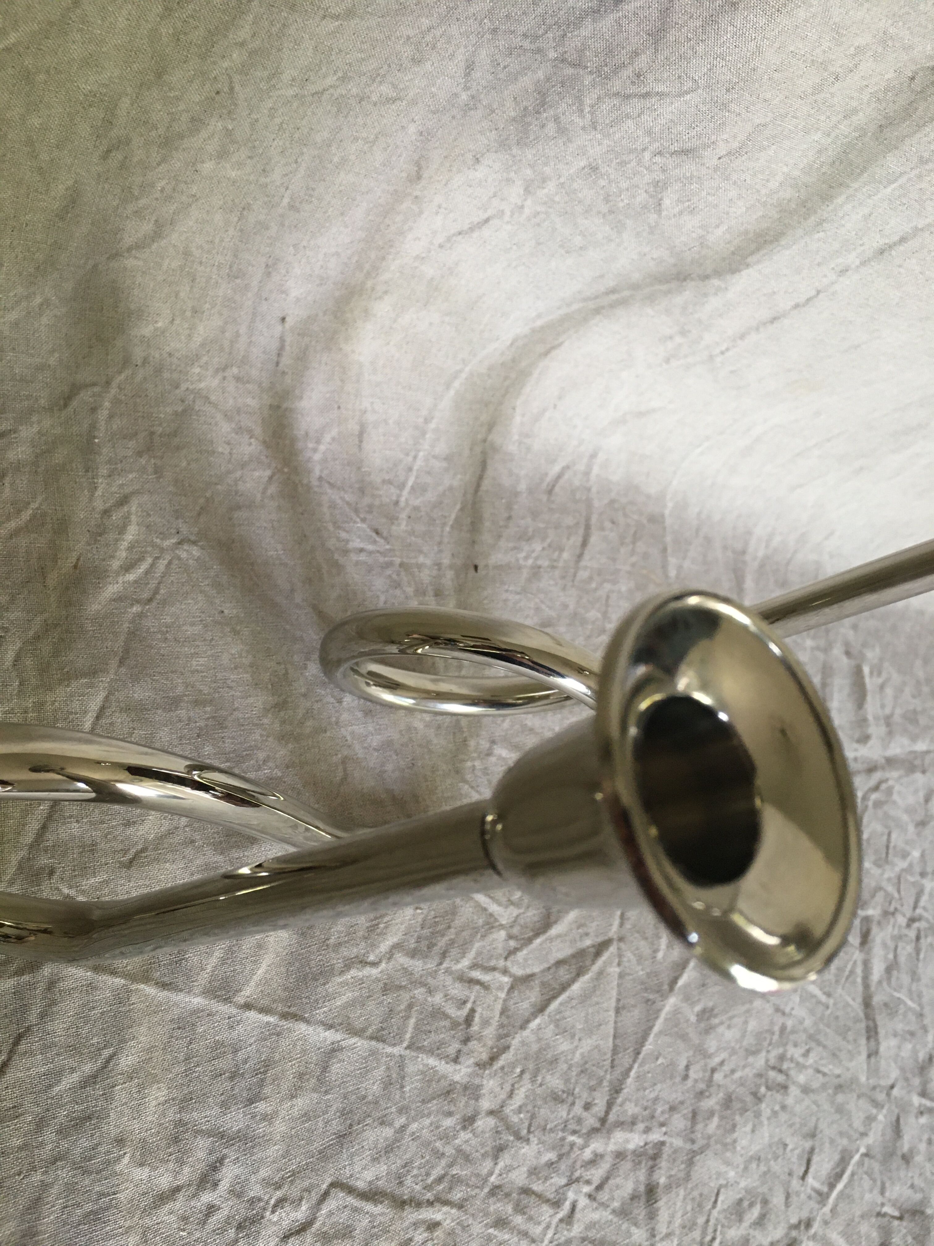 Twisted chrome metal candlestick
