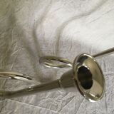Twisted chrome metal candlestick