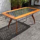 Italian Glass-Wood and Metal Dining Table - Italian Design Dinner Table - 8