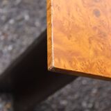 50s modernist coffee table in elm burl veneer