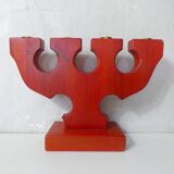 vintage painted wooden candlestick Scandinavian style