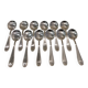 12 silver metal ice scoops by the silversmith Vuillermet Lyon LXVI pearls