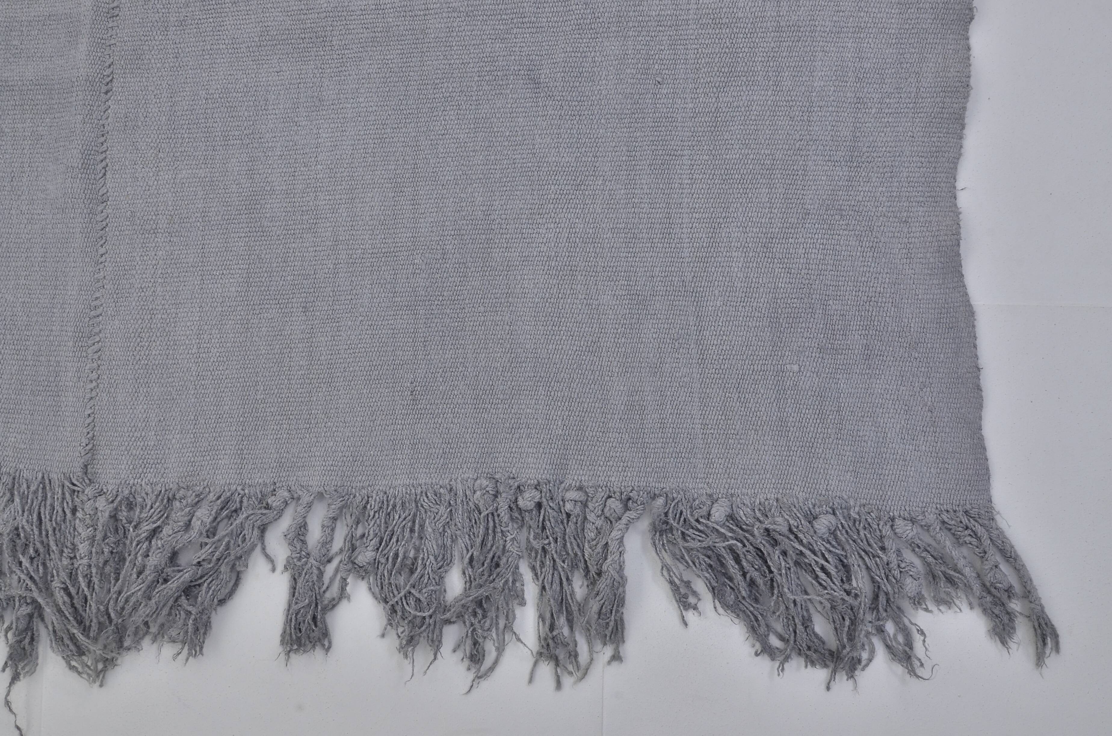 Vintage Anatolian hemp rug in grey, reference 3675