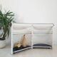 Vintage openable cylinder shaped bar cabinet, wood, brass and glass.