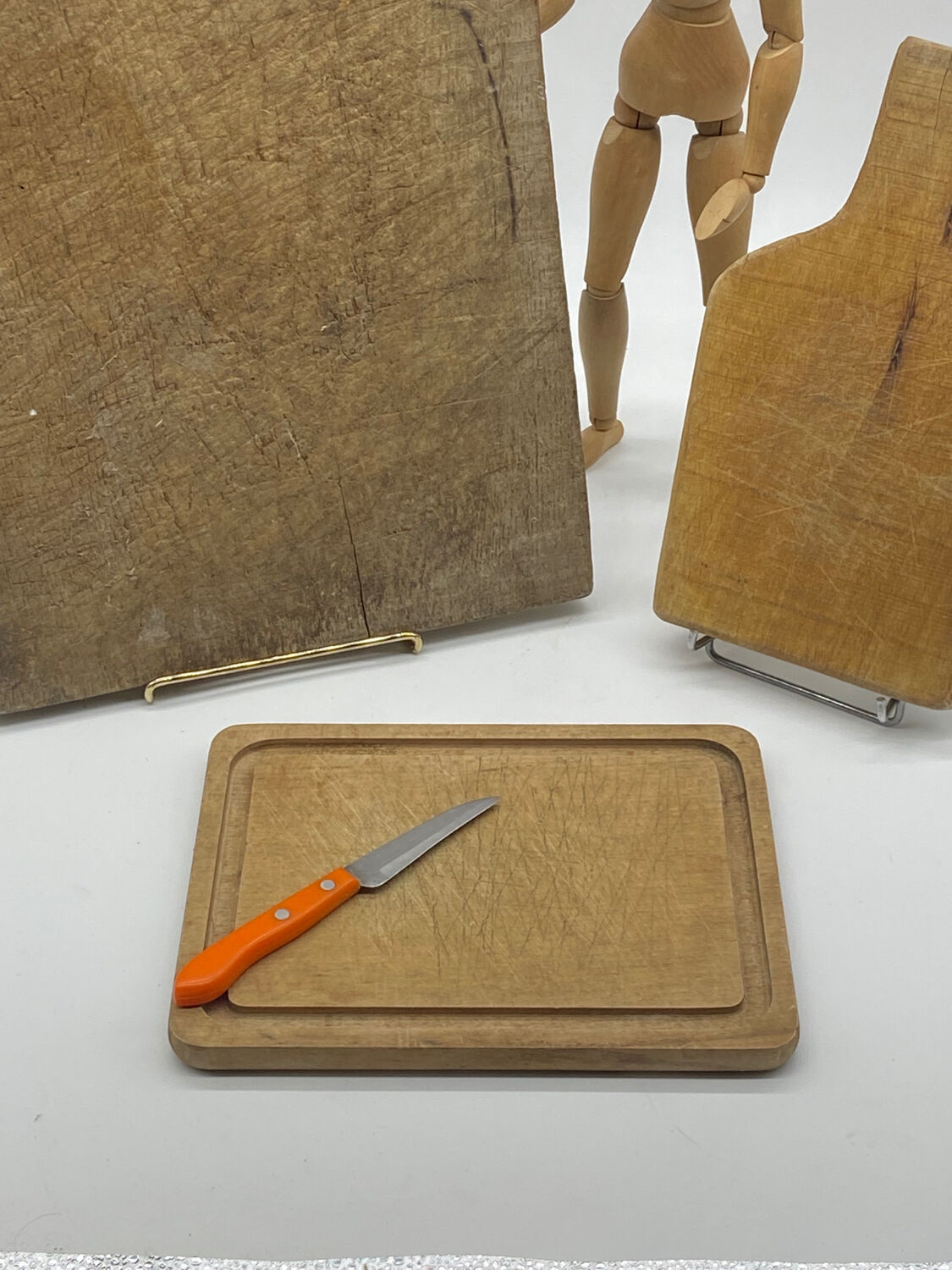 Trio de planches à découper, billots,  anciennes, vintage