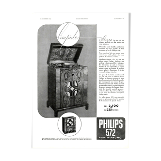 Vintage poster 30s Radio TSF Philips