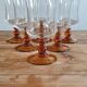 Set of 6 amber stemmed glasses