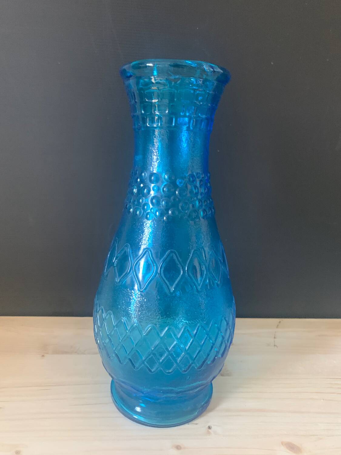 Large blue Italian glass vase