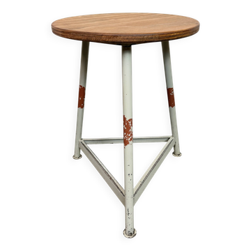 Tabouret d'atelier industriel gris, années 1960
