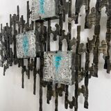 Brutalist Wall-Mounted Lamp & Coat Rack Sculpture by Angelo Brotto