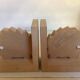 Pair of wooden hedgehog bookends