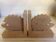 Pair of wooden hedgehog bookends