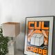 Affiche "Cul Carré" orange 70x50 cm sérigraphie faite main signée numérotée
