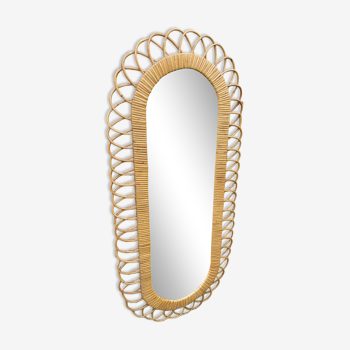 Rattan mirror by Franco Albini/Bonacina 1960-Italy