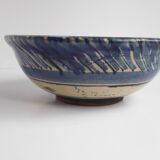 Blue enamelled terracotta cup