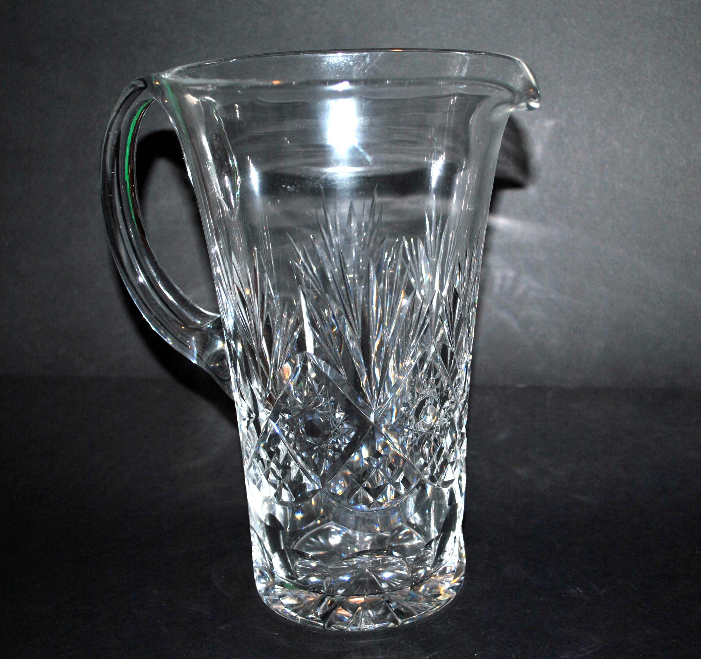 Pitcher in richly cut crystal, 1950